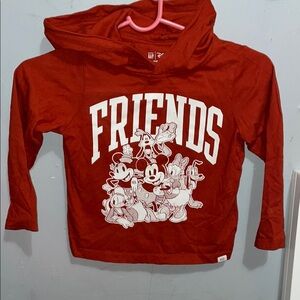 Disney Red Sweatshirt with Cartoon Graphic